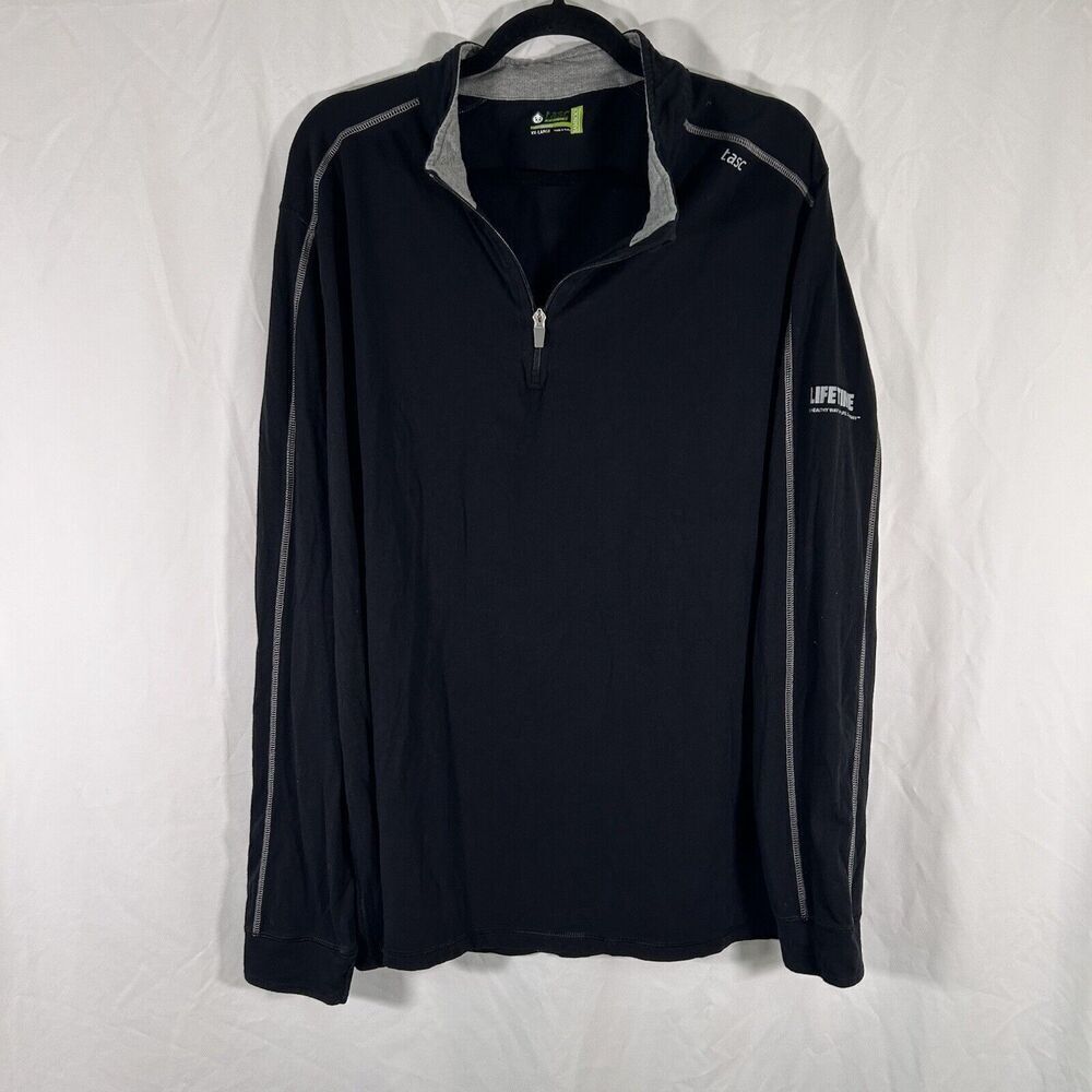 LifeTime TASC Jacket Men's XXL Black 1/4 Zip Fitness Long Sleeve Pullover